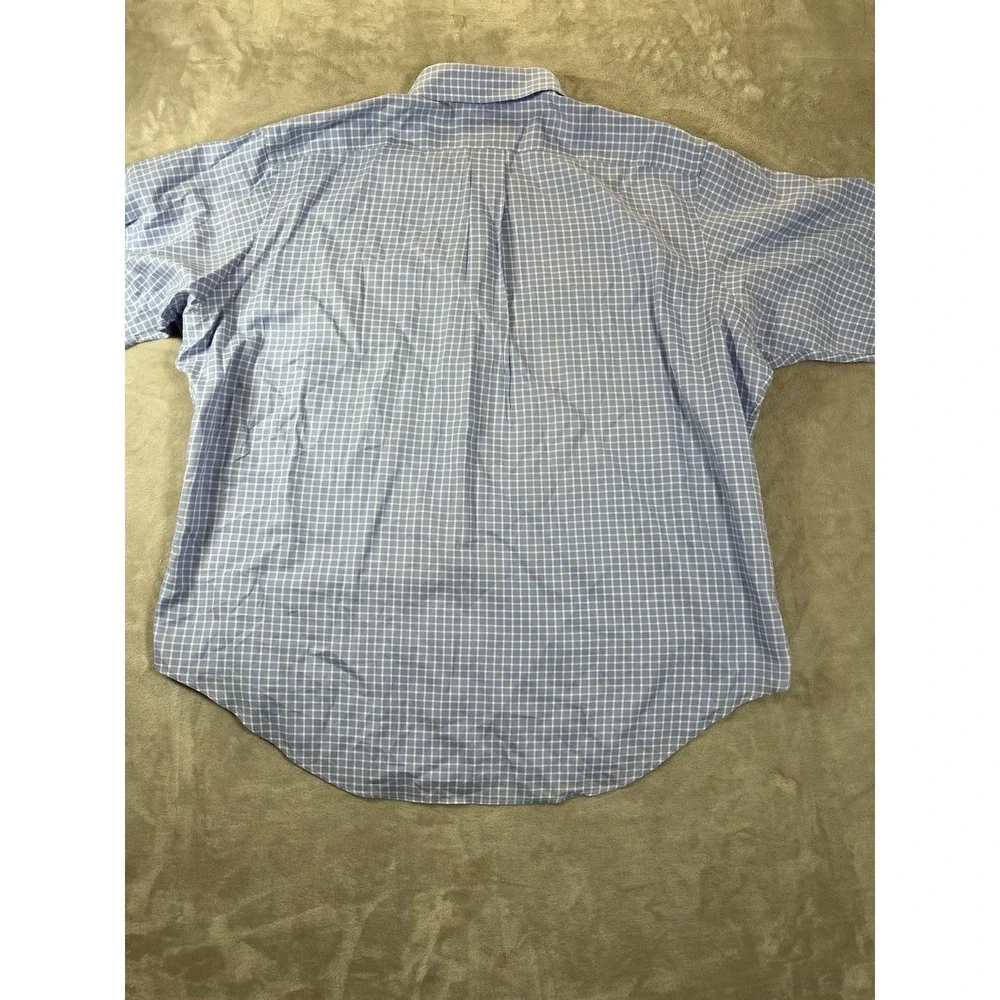 Polo Ralph Lauren Men's XXL Purple White Plaid Short Sleeve Button Front Shirt